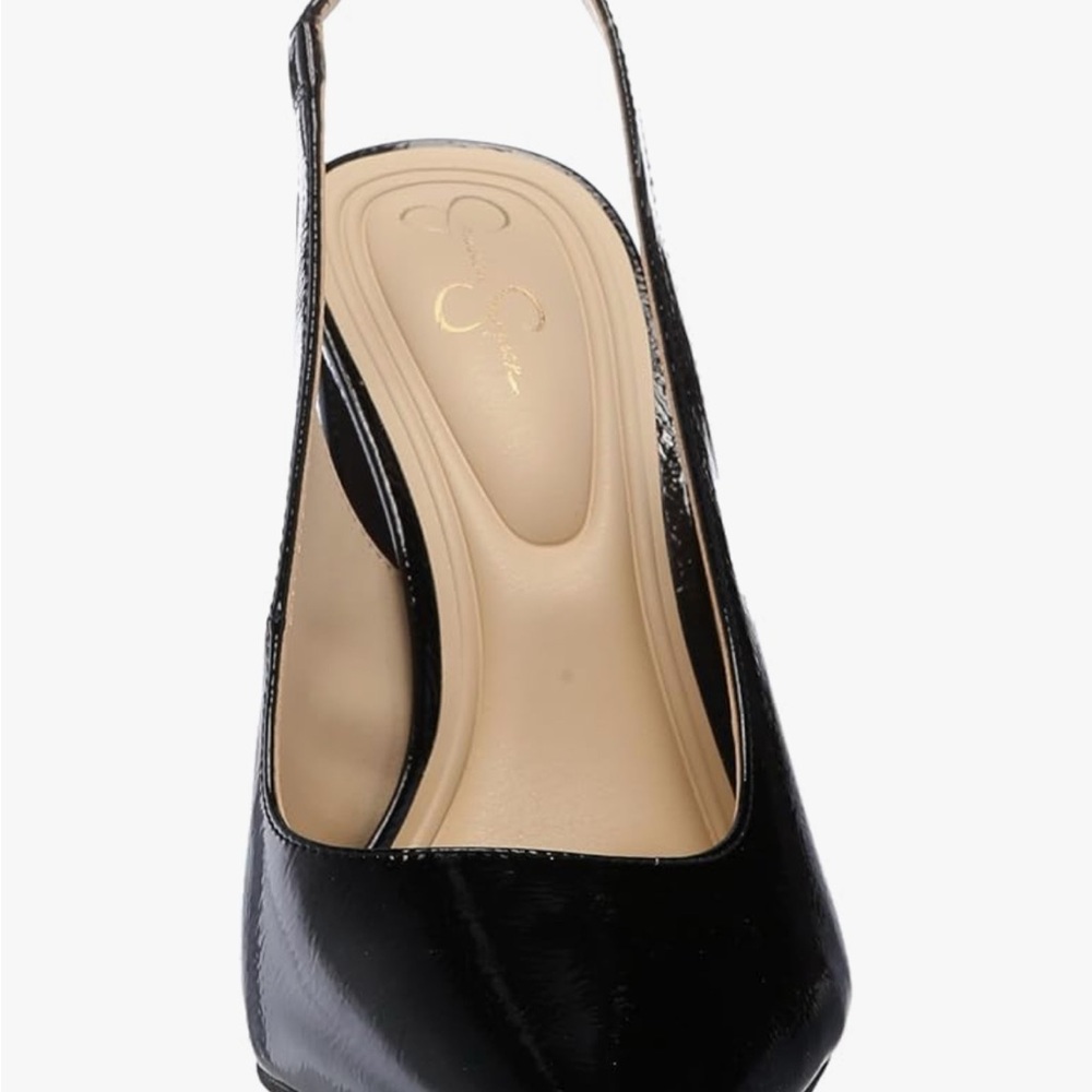 Jessica Simpson Black Heels with Chunky Heel and Pointed Toe - Picture 4 of 4